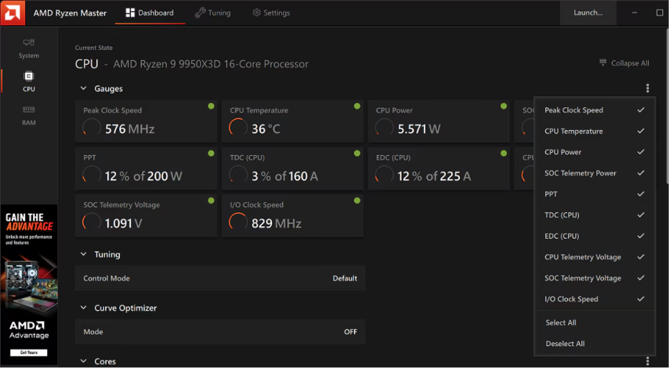 AMD Ryzen Master (To check AMD Cpu temperatures)
