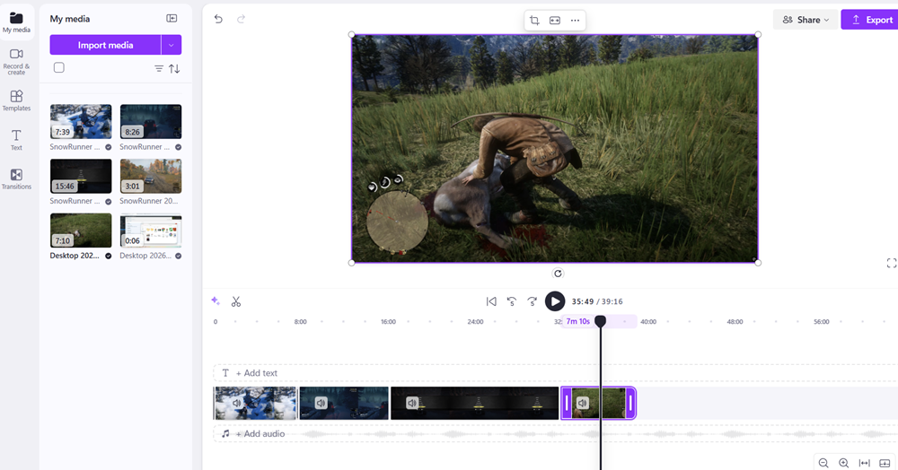 video editing screenshot