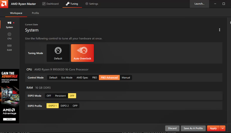 ryzen master automatic overclock