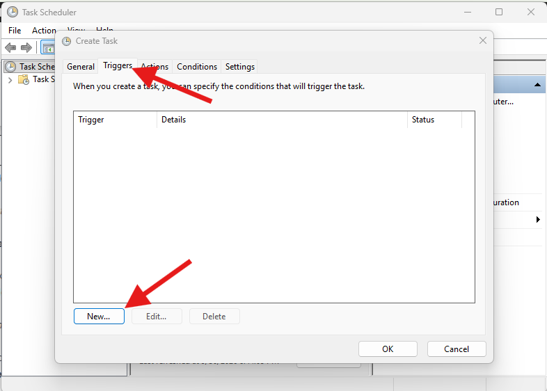 create a new trigger