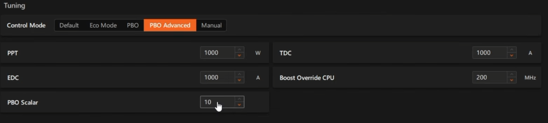 Change PBO Advanced settings