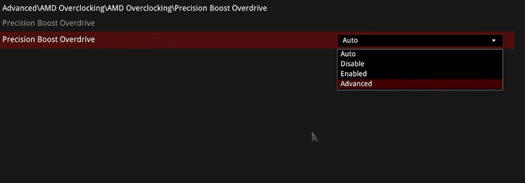 Set Precision Boost overdrive to advanced