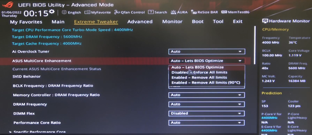 Disable Multicore enhancement